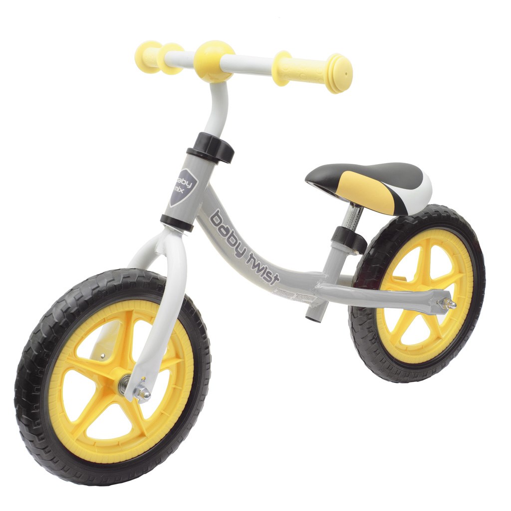 Detské odrážadlo bicykel Baby Mix TWIST sivo-žlté