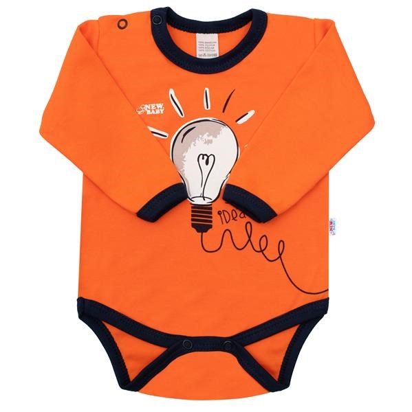 Dojčenské bavlnené body s dlhým rukávom New Baby Happy Bulbs