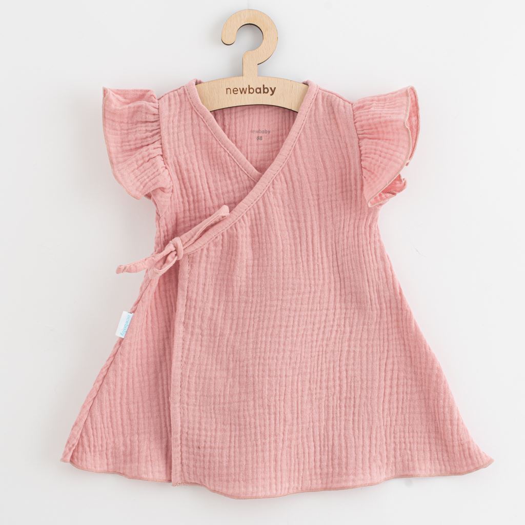 Letné dojčenské mušelínové šaty New Baby Soft dress ružová